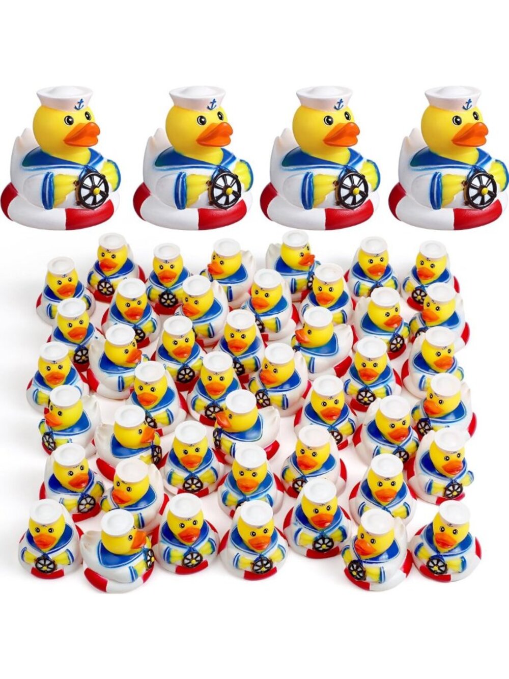 12 Pack Nautical Rubber Ducks - 2 Inch Summer Cruise Party Favors & Gifts